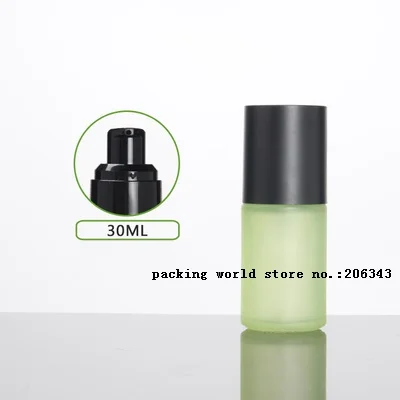 30 мл матовое/зеленый/бутылка синее стекло черный насос матовая черная крышка для сыворотки/лосьон/эмульсия/основа для макияжа