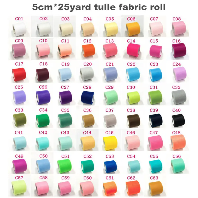 

Baby Shower Tulle Roll 25Yard 5cm Wedding Decoration Roll Fabric Spool Craft Tulle Fabric Tutu Dress DIY Organza Party Supplies