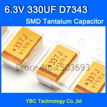 

Free Shipping 50pcs/lot 7343 SMD Tantalum Capacitor 6.3V 330UF D7343 10% Tolerance