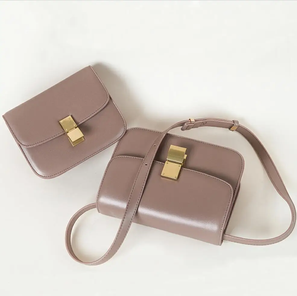 

2019 New Fashion Simple Square bag Luxury Brand Handbag Quality PU Leather Women's Designer Handbag Lock Shoulder Messenger bags