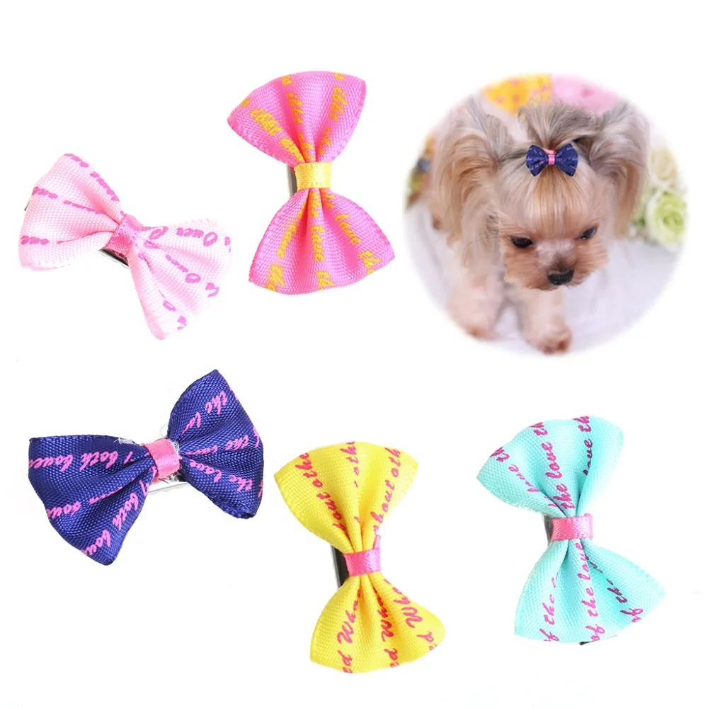 

Big dogs clothes 5Pcs Beauty Pet Grooming Accessories Colorful Cat Dog Hair Bows Hair Clips