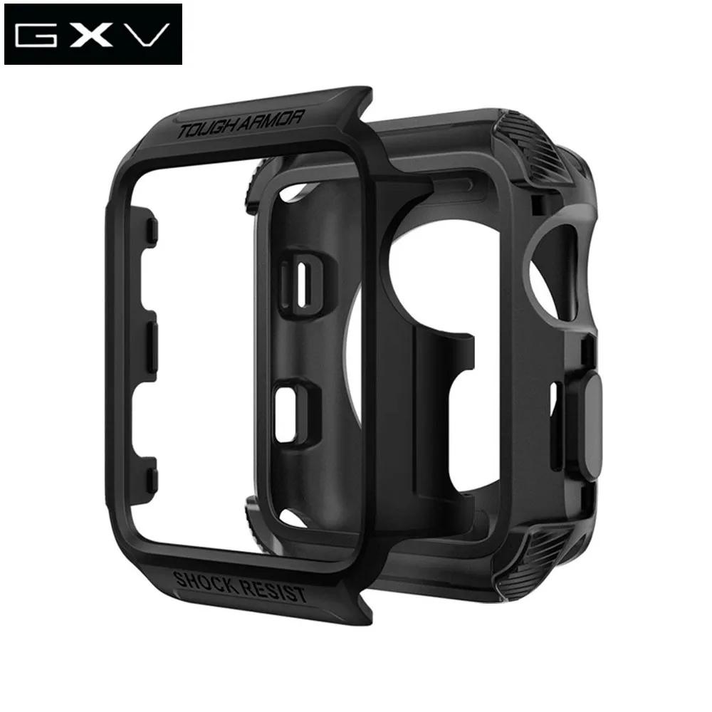 

GXV tough armor case [2nd Generation] for Apple Watch cover Silicone full protector for Watch 38 42mm Series 3/2/1