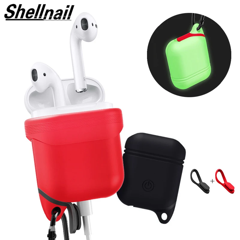 Силиконовые чехлы Shellnail Светящиеся в темноте для Apple Airpods светящийся защитный
