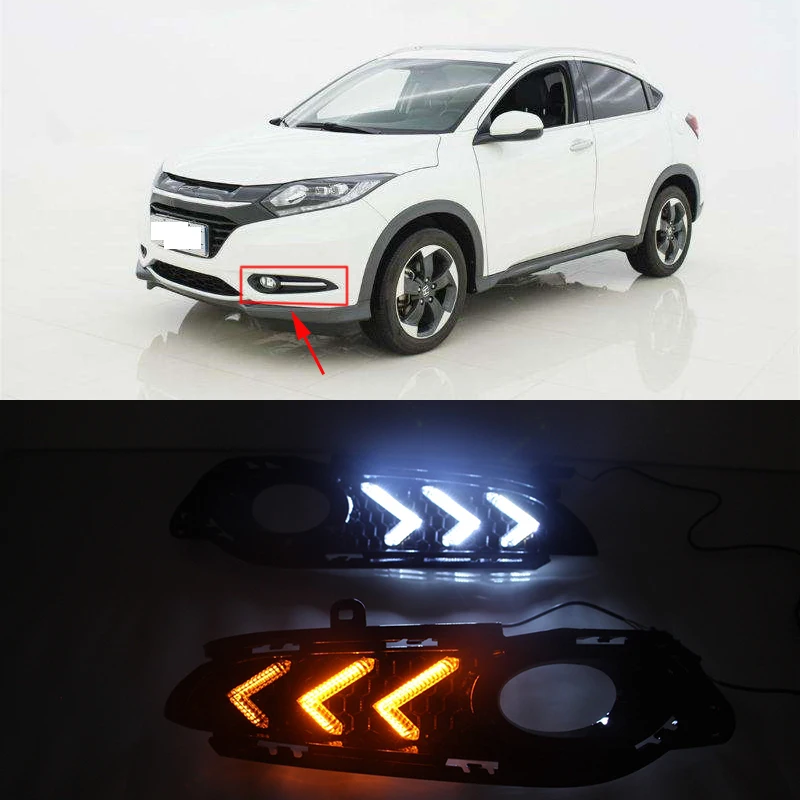 Car Flashing 1Pair DRL For Honda HRV HR V 2014 2015 2016 Daytime