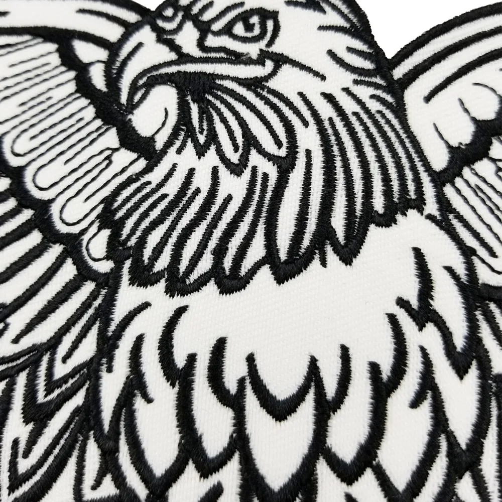 Flying Eagle Embroidered Iron On Patches For Clothing Fashion Full Back Design (3)