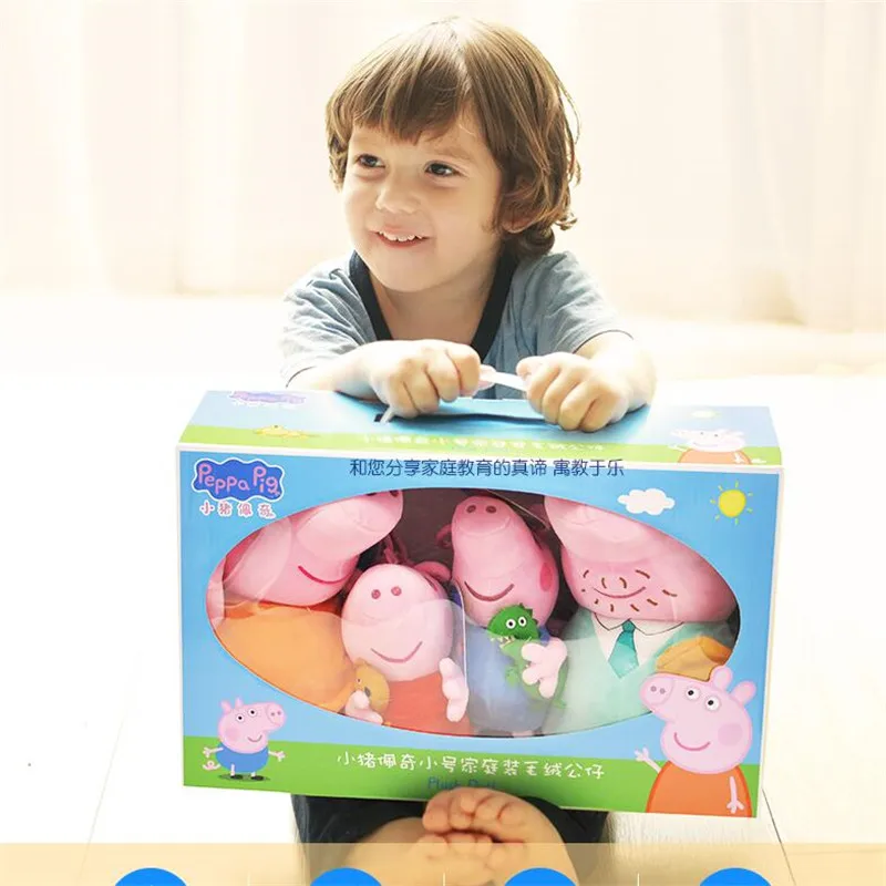 Peppa George Pig Семейные Плюшевые игрушки 4 шт./компл. Peppa George Pig Семейные игрушки для детей куклы для хобби и мягкие плюшевые игрушки подарки
