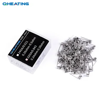 

Qheating NI80 heating coil 24ga/22ga 100pcs prebuilt Coil electronic cigarette rda atomizer resistance RTA vape coil 10box/lots