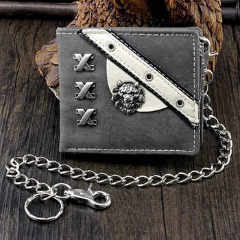 

Mens Teens Cavans Billfold Wallet Card Holder Purse With Pants Chain