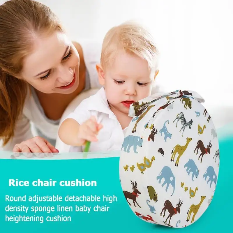 

Kids Increased Chair Pad Anti-skid Baby Dining Chair Cushion Booster Seats Cute Animals Print Adjustable Booster Seats Round