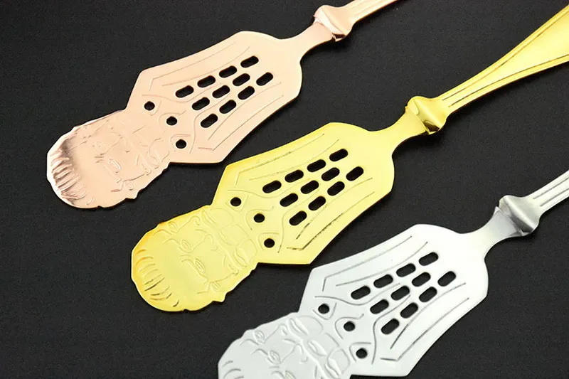 head designs cocktail Absinthe metal spoons stailess steel bar cocktail spoon