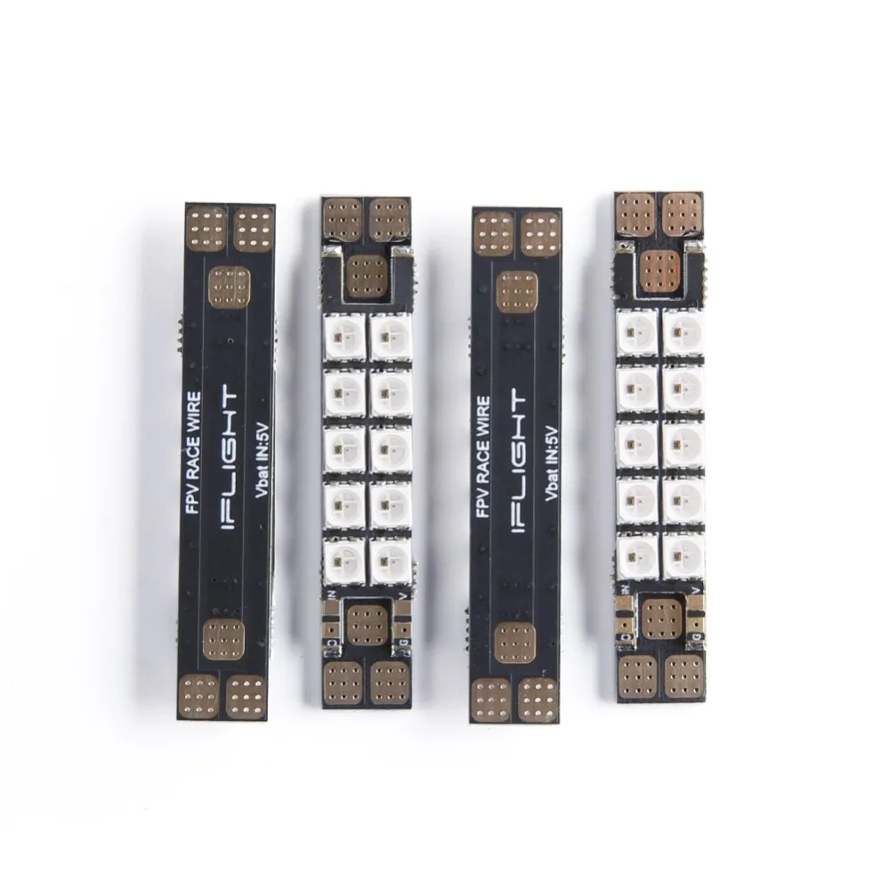 4 шт./компл. iFlight Мощность распределительный щит 5V 40A PDB с 10 шт. 3535 с несколькими цветами RGB цвета светодиодных полос/Обучающие гоночные провода для FPV RC рамки Дрон