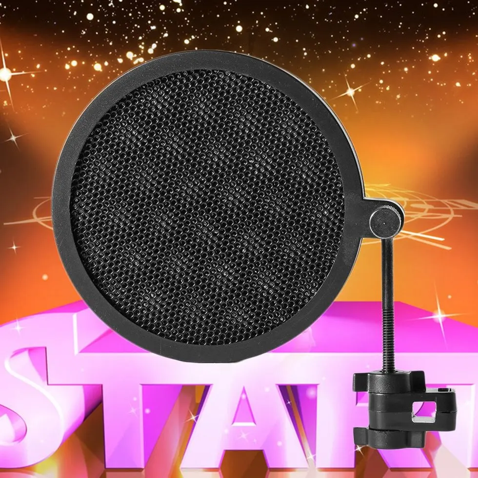 2pcs Double Layer Studio Microphone Mic Wind Screen Filter For