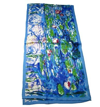 Шелковый шарф художественная картина маслом длинный шелковый шарф Лидер продаж высокое качество Всесезон 42*160 см#3698 - Цвет: 4