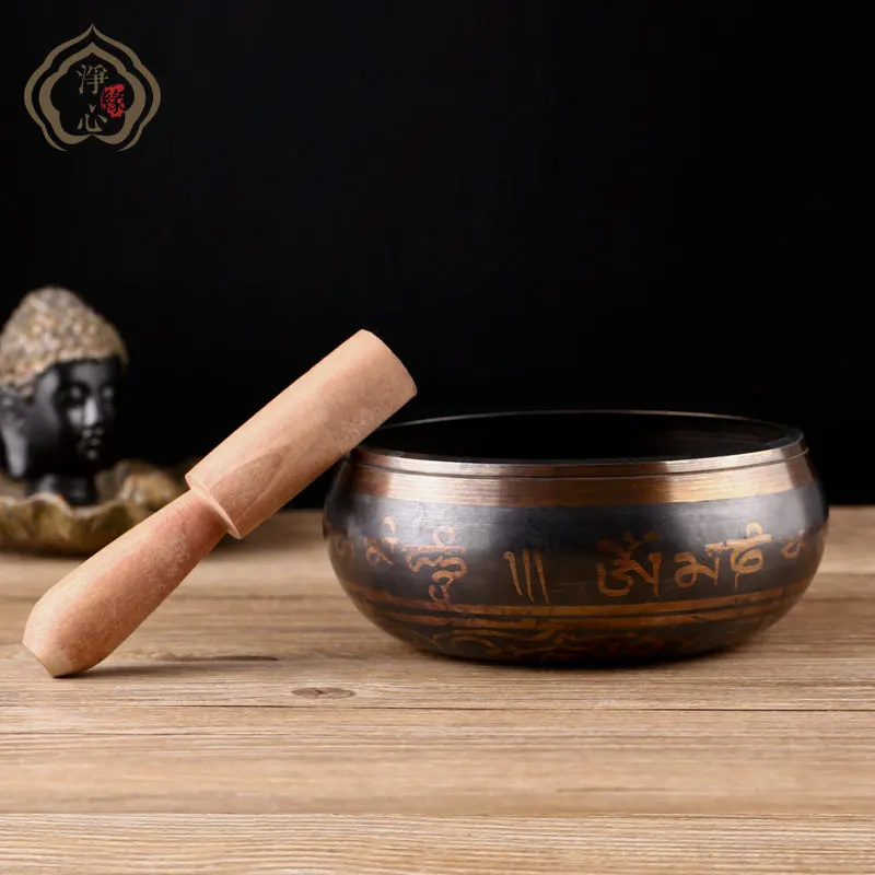 

Rare copper bowl by genuine Buddha Nepal imported large ORAF Buddhism Singing Bowl Nepal Yoga Meditation