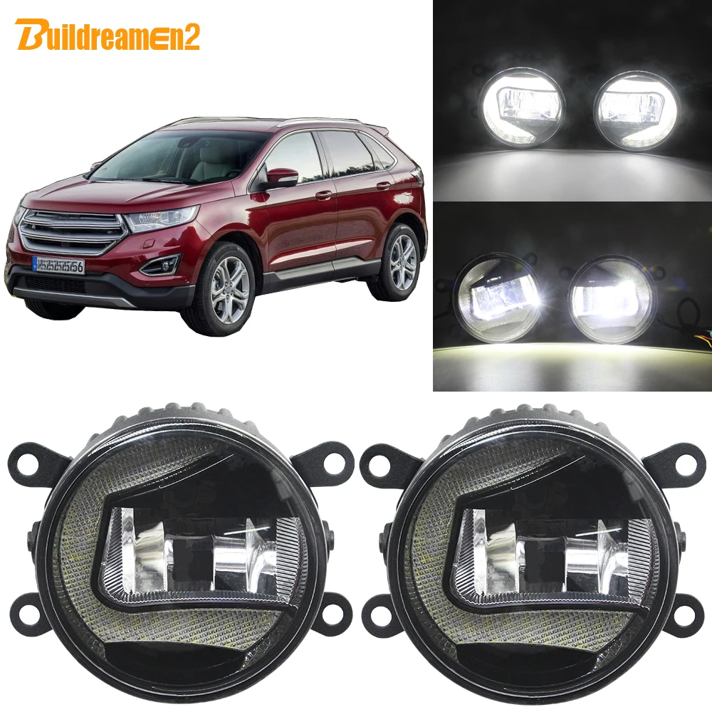 

Buildreamen2 2in1 Car H11 LED Projector Right + Left Fog Light Daytime Running Light DRL 12V For Ford Edge 2015 2016 2017