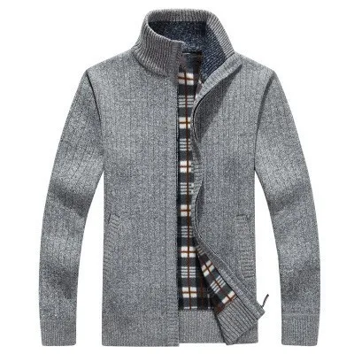 2018 جديد الرجال بلون Sweatercoat الذكور الخريف الشتاء سميكة سترة معطف صالح سليم الصوف الصوف البلوزات سترة 3XL