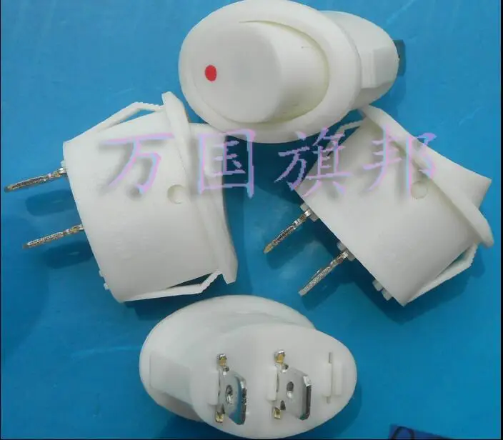 

25*17mm 6A 250VAC 2P rockey Switch / ellipse switch white and gray