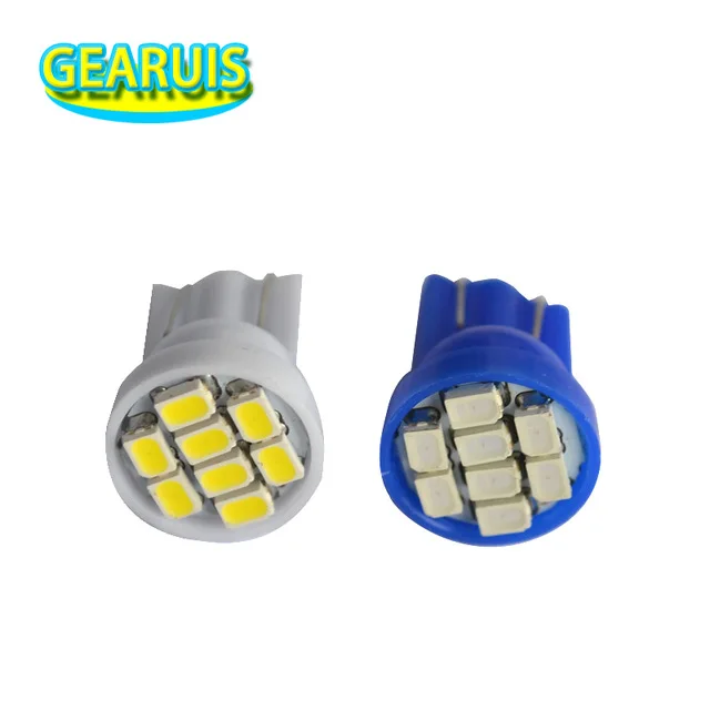 

100X T10 Non polar 8 SMD 1206 3020 194 168 6V 6.3 LED Bulbs White Blue Yellow Red Car LED Light Bulbs Indicator Reading Lamps