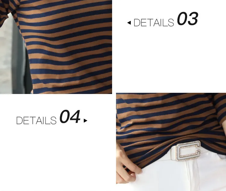 2019 Fashion Green Striped Tops Tees Women Casual Plus Size T-shirt V-neck Long Sleeve Raya Camisetas Mujer Autumn Tshirt Women (14)