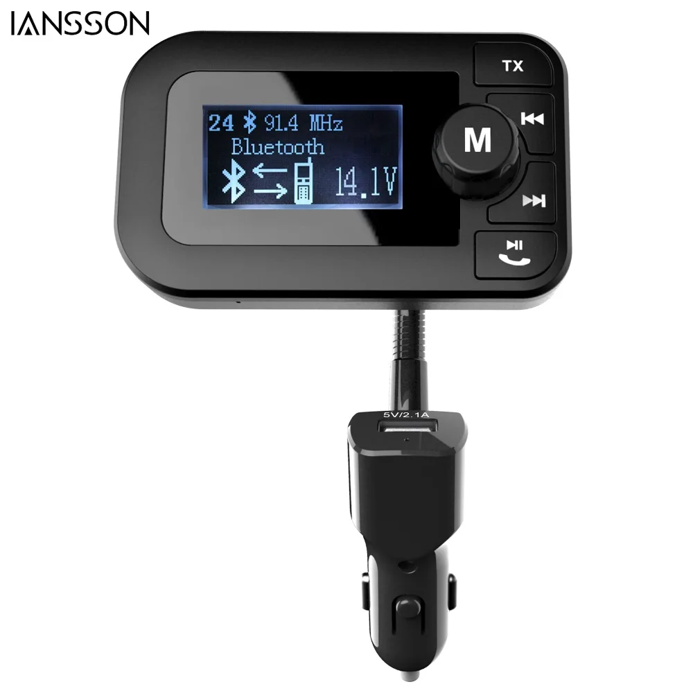 Новый Bluetooth гарнитура для Авто Hands Free fm-передатчик Поддержка TF карты U диск MP3