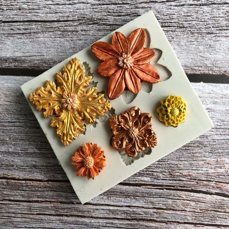 

New flower silicone mold DIY fondant cake mold soft candy chocolate mold baking utensils