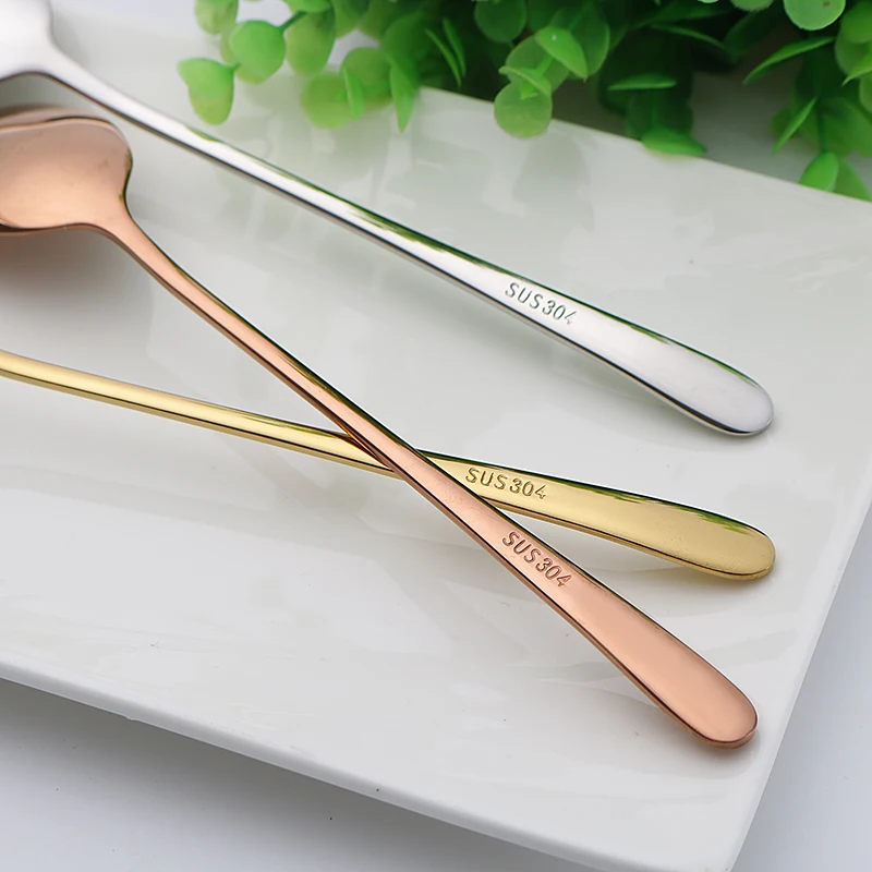 Цветная ложка из нержавеющей стали Корейская Темно Черная для супа с длинной