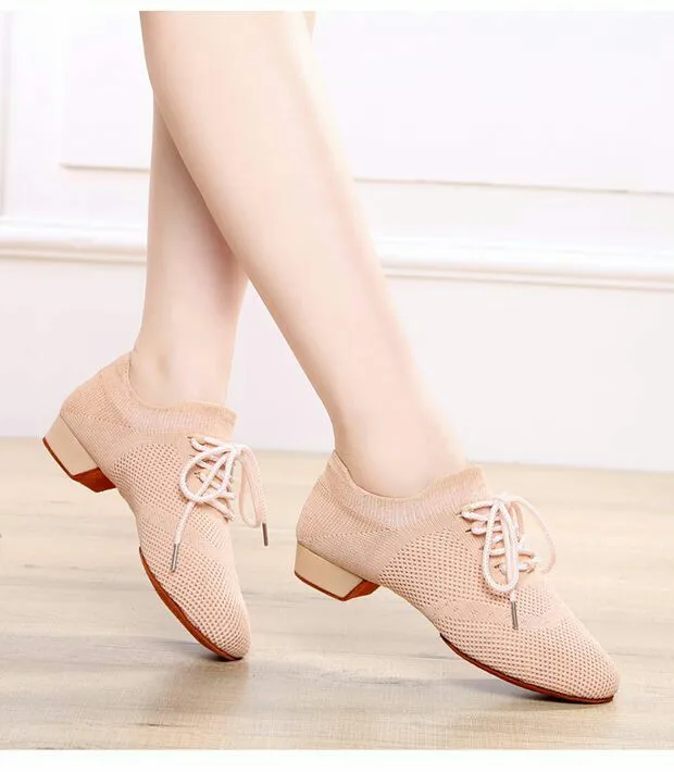 Летняя женская обувь для латинских танцев; коллекция года; дышащие кроссовки для джазовых танцев; Мужская обувь для тренировок; цвет коричневый