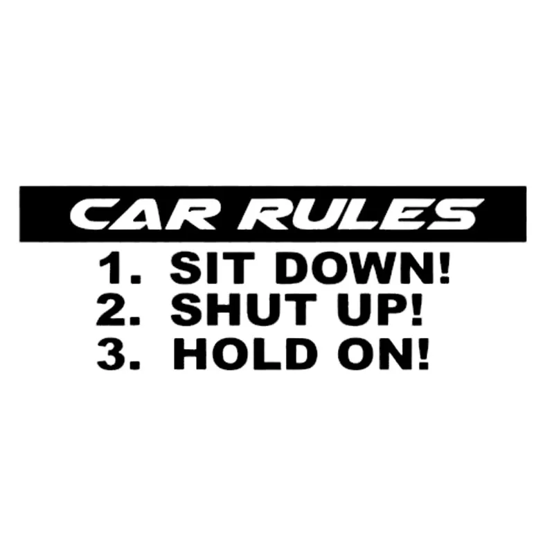 1pcs 18*6.5cm CAR RULES 3D Car Styling Sticker Funny Vinyl Car Door