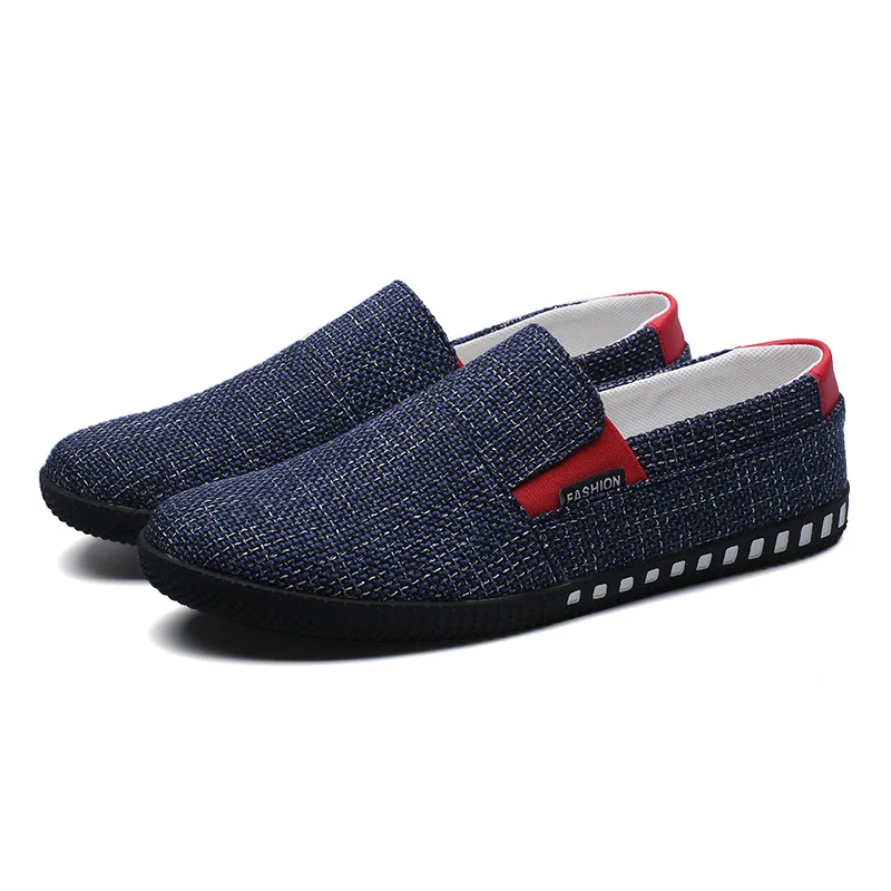 

Hemp Shoes for Men 2019 Spring Summer Breathable Fashion Weaving Woven Men Casual Flat Shoes Loafers Sneakers Men Trainers