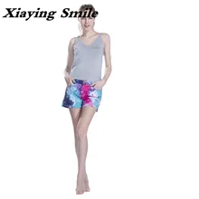 Xiaying Smille 2017 Весна Лето Новый Fshion Вс-Спички Женщины Шаровары Джинсы Женские Случайные Цвет Чернил Галстук Окрашенные Derim Шорты