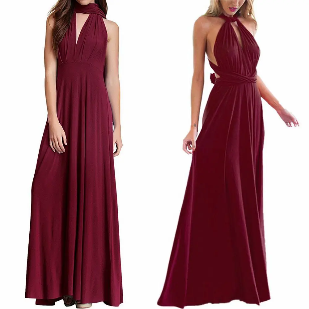 

Fashion Multi Way Dess for Bridesmaid Women High Waist Long Summer Dress Elegant Women Convertible Dress for Party and Wedding