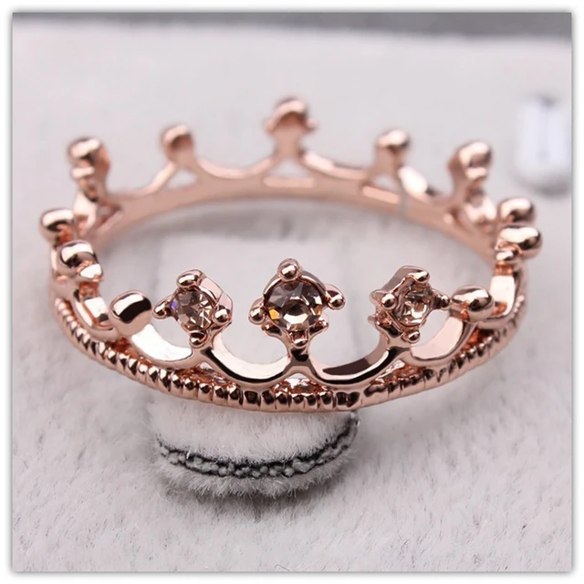 Princess Crown Ring Trendy Jewelry Gold Wedding Engagement Ring For Women 1