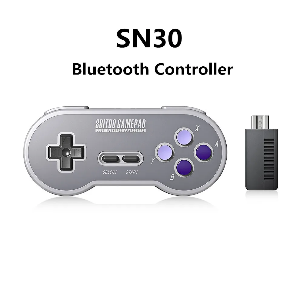 8bitdo SF30 SN30 2,4G Беспроводной геймпад Ретро пульт управления для SNES Classic Edition с 2,4G приемник USB-C Беспроводной геймпада - Цвет: SN30