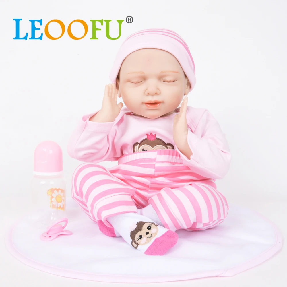 

LEOOFU 20inch kids toys soft silicone reborn baby realistic vinyl doll bebe reborn doll toys for children toys doll kids