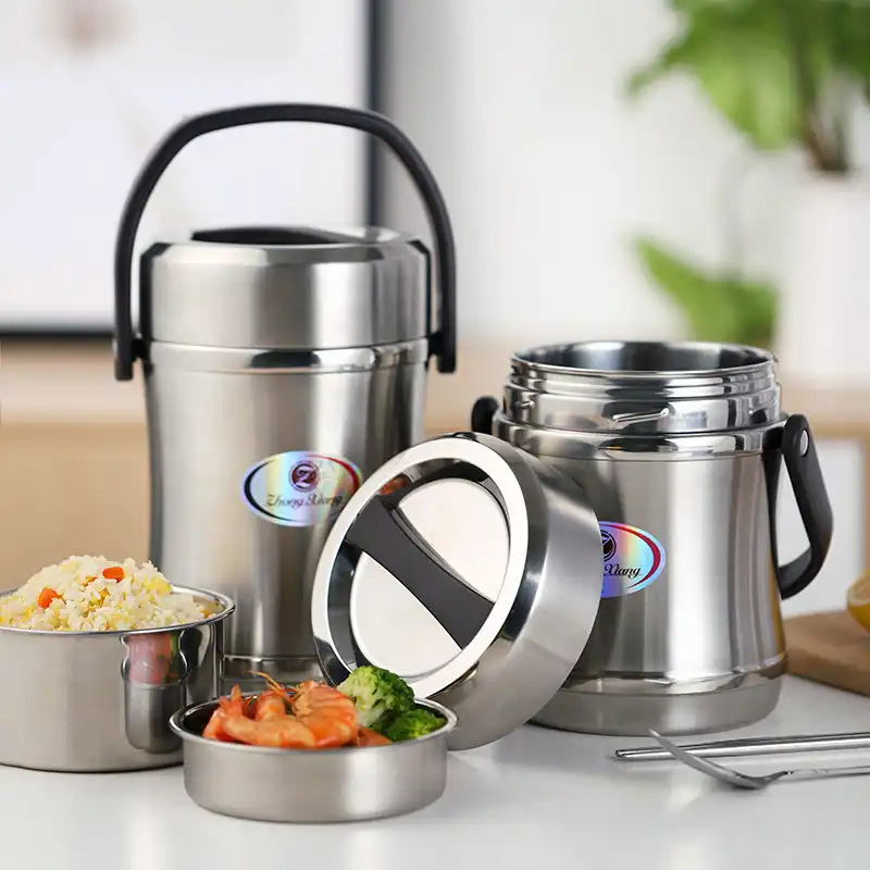 Thermal Insulated Lunch Box Food Container Stainless Steel Thermos Bento Box Jar