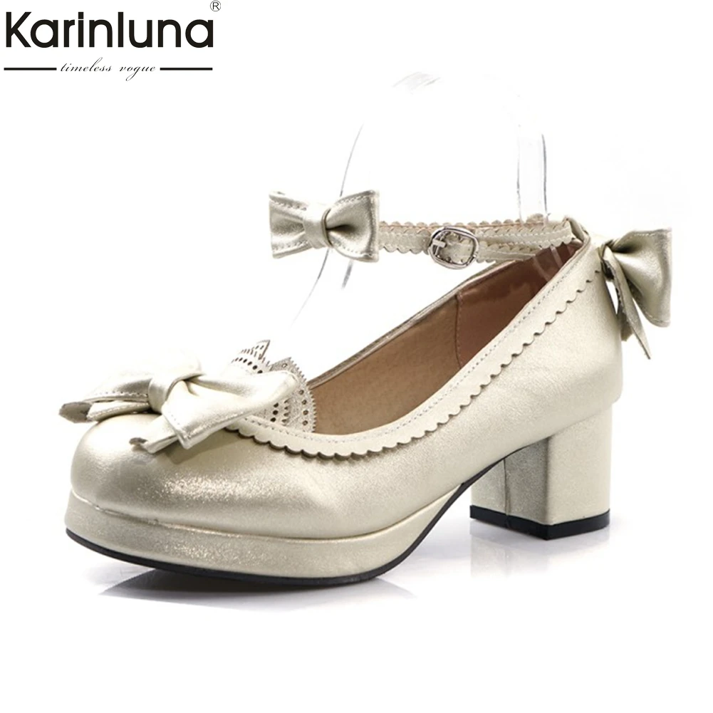 

Women's Pumps Woman 2019 Autumn Cute Sweet Lolita Asia girls loverly may janes Woman Shoes Women Big Size 30-48