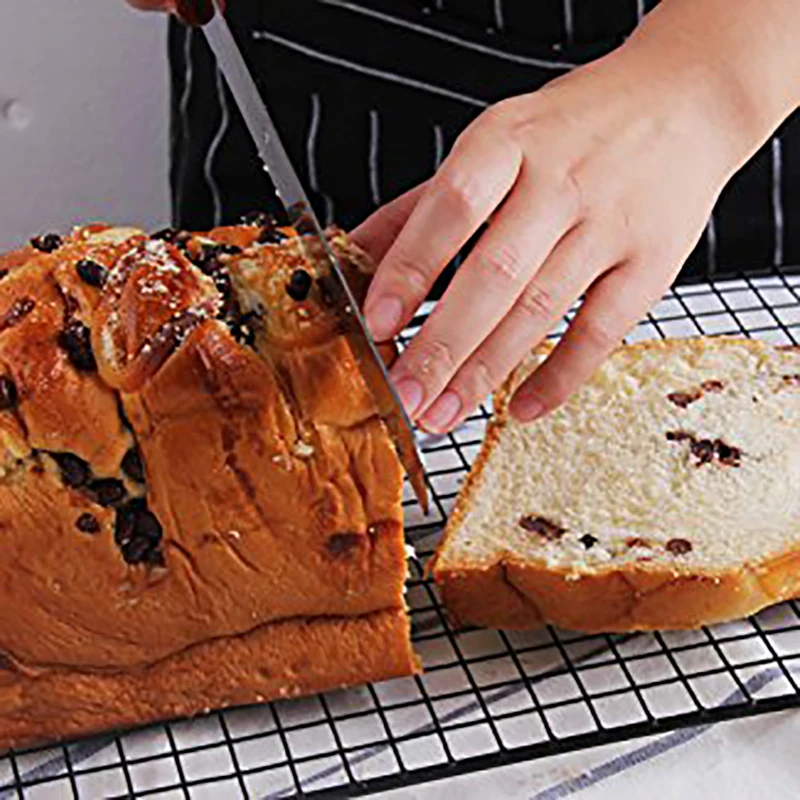 WALFOS Food Grade 30cm nóż do ciasta nóż ze stali nierdzewnej z drewnianą rączką krojenie chleba narzędzia do pieczenia i narzędzia do pieczenia ciasta