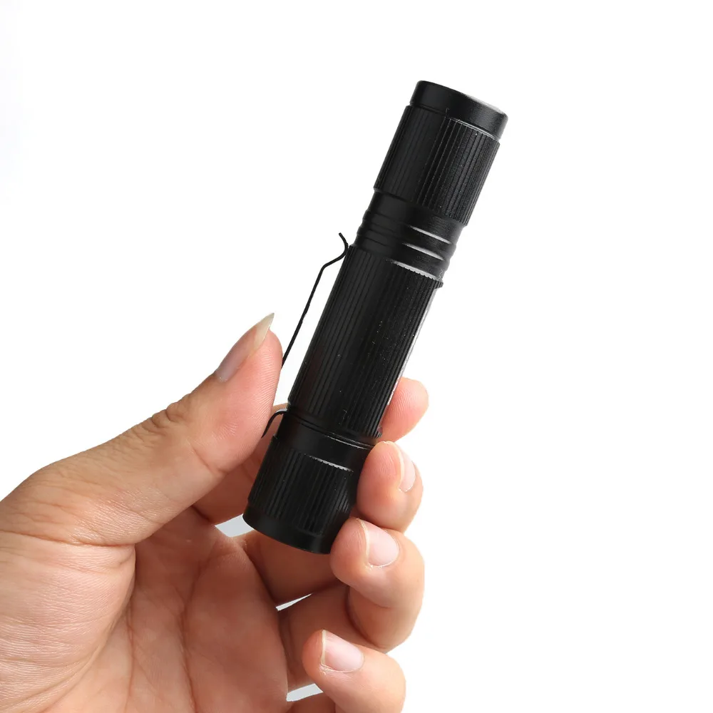 

Hiking Camping Outdoor Waterproof Torch 1200LM Mini 85x15 mm Q5 LED Flashlight AA Battery Black Torch Focus Light