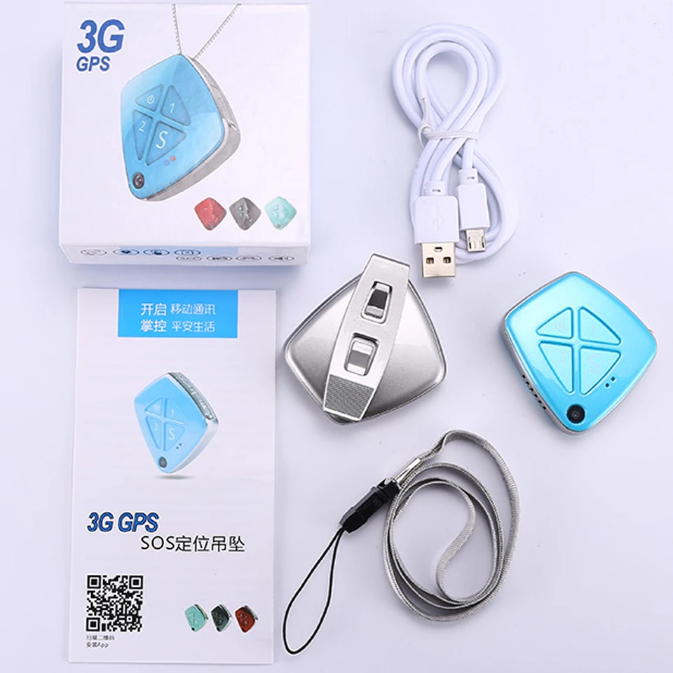 3G 4G GPS Tracker Mini Necklace SOS Phone Call Communication Fall Sensor Camera Taking Photo FREE Tracking APP Personal Locator