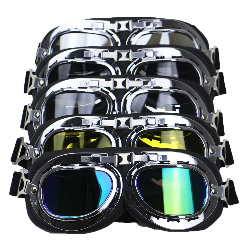 

Vintage style motorcycle helmet goggle retro helmet glasses wear leather covered for biker fans favourite DIY accessories