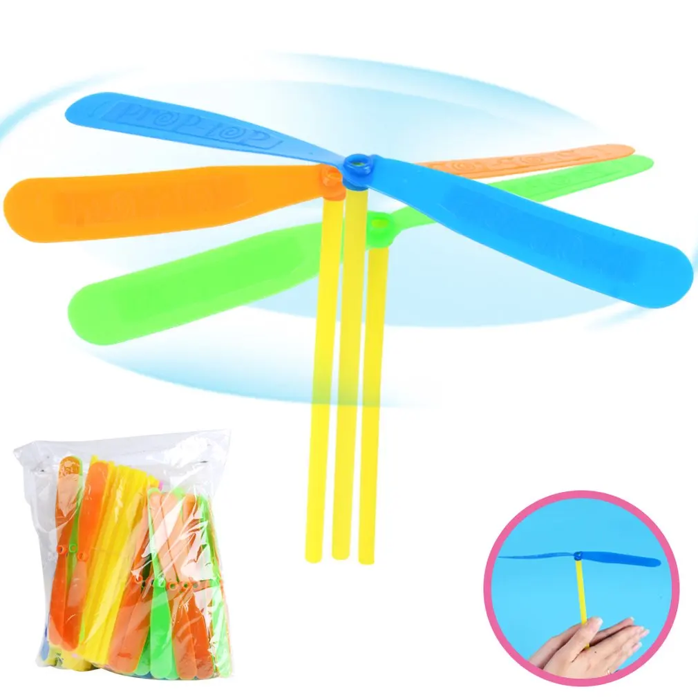 

Children'S Toys Nostalgic Classic Bamboo Rafts Handcuffs Plastic Double Flying Leaves Flying Fairy