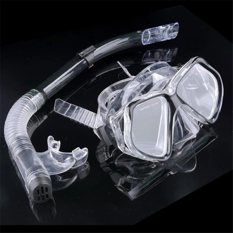 Professional Diving Mask Snorkel Swimming Mask Tempered Glass Snorkel