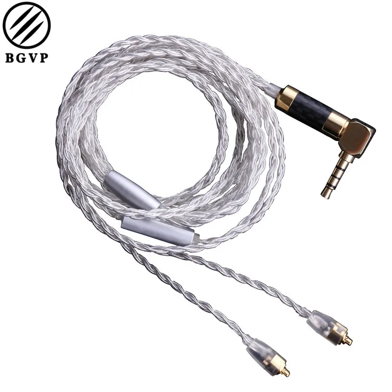 

BGVP 5N Single Crystal Cooper Silver Plated MMCX Earphone Cable Audio Cable 8 Core Earphone Cable for SE315 425 for UE900