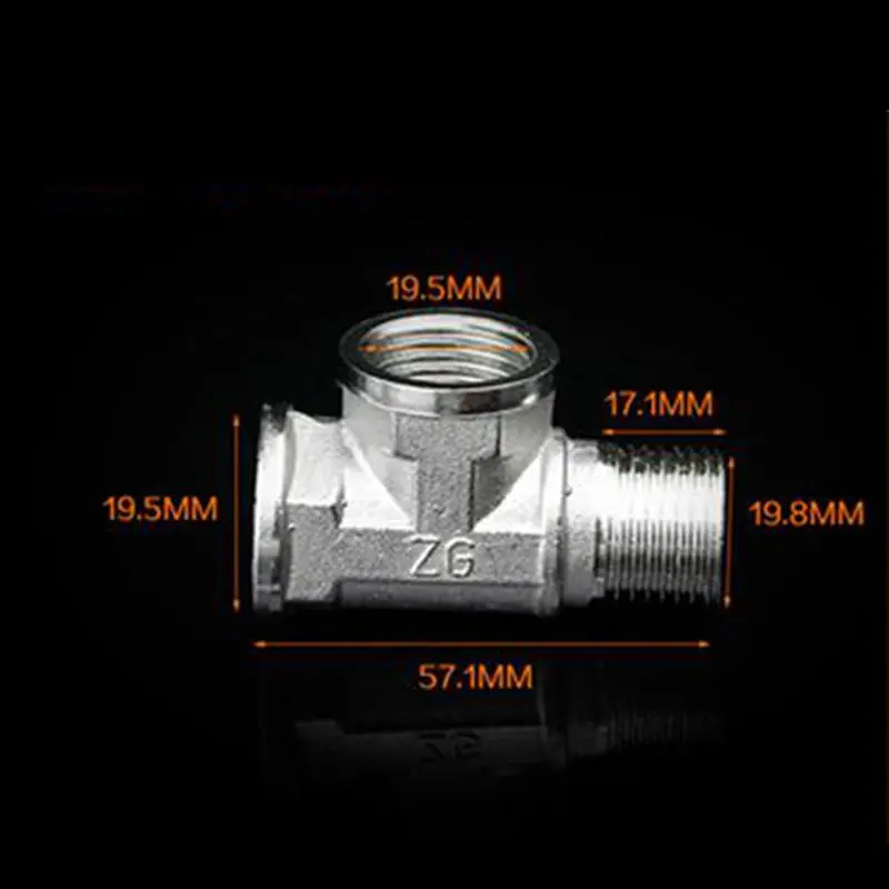 Tee Type 3 Way 201 Stainless Steel Tube Pipe Fitting Connector 1 2 Female to 1
