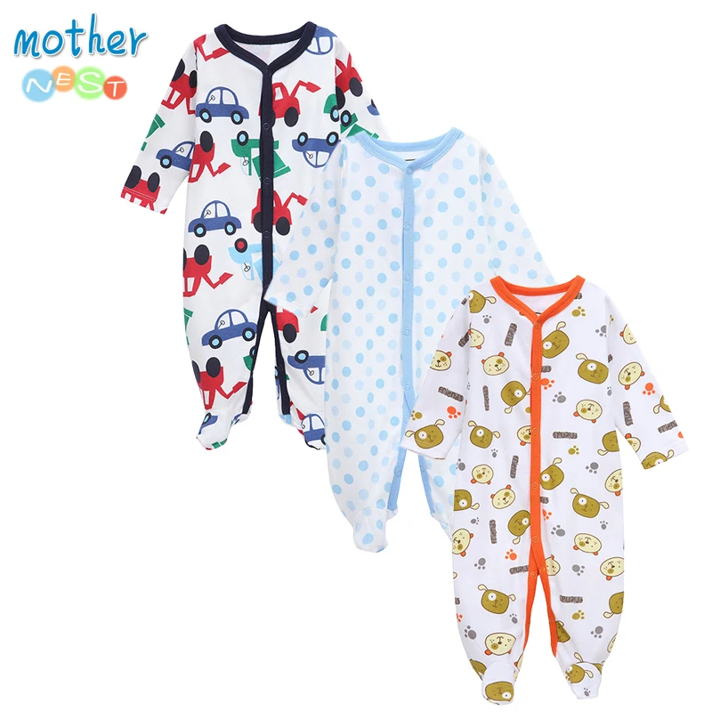 Mother nest 3PCS/LOT Baby Clothes Newborn Girls Boys Rompers Toddler Cotton Infant Winter Jumpsuit Kids Coveralls Soft Clothing
