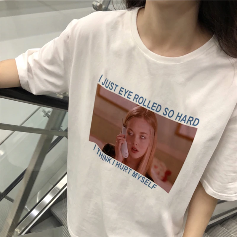 Я только что глаз проката так сильно, что я думаю, что ушибся индивидуальную печать Harajuku футболка для девочек; Новая Летняя Повседневная Свободная Женская одежда