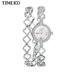 Новые TIME100 женские часы кварцевые бесплатный браслет круглый циферблат со стразами ремешок сплава женские браслет часы женщины