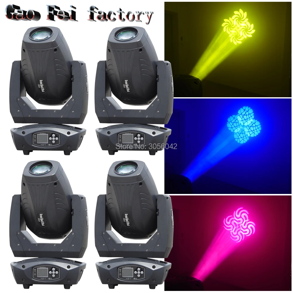 

4pcs/lot 200W Rotating Moving Stage Light for Professional DJ Show Performance or Dance Party with Flashing Disco Fog GOBOS Effe