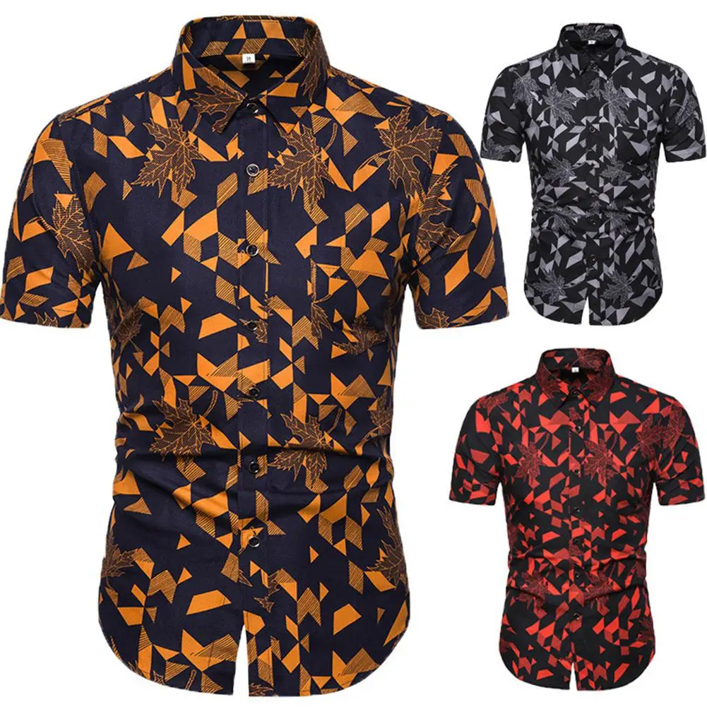 Yfashion мужские Гавайские рубашки летние с принтом повседневные с коротким рукавом пляжный рубашки мужские s топы тонкие модные мужские