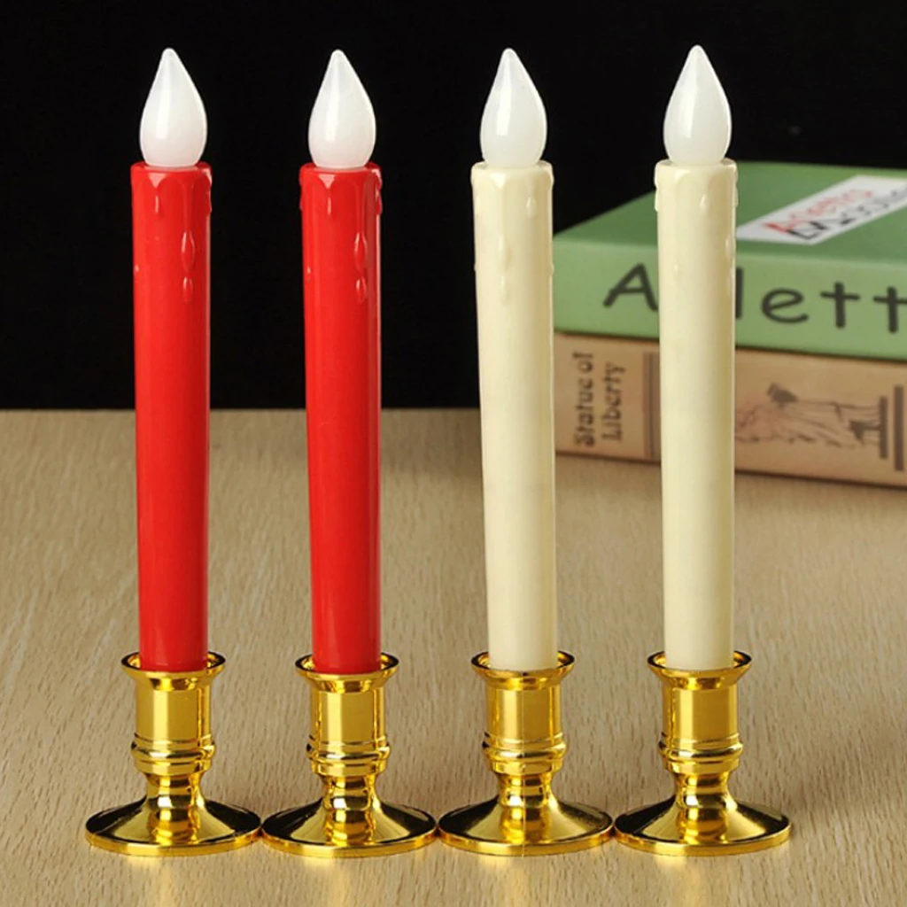 

Wedding LED Candles Pillar Tea Light Church Candles Stand Battery Operated